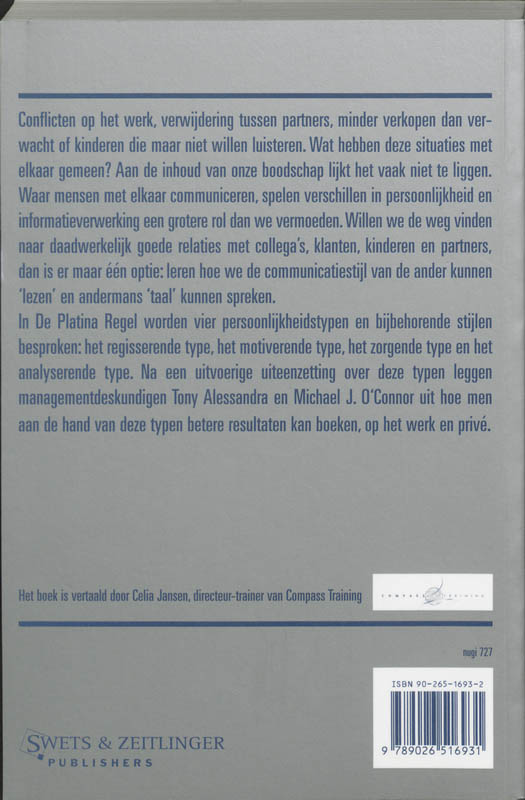 Achterkant van De platina regel