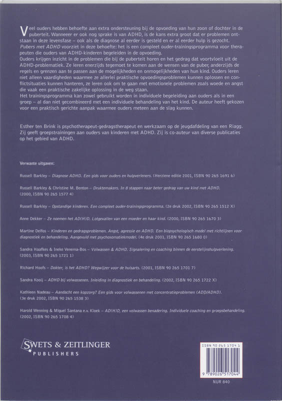 Achterkant van Pubers met ADHD