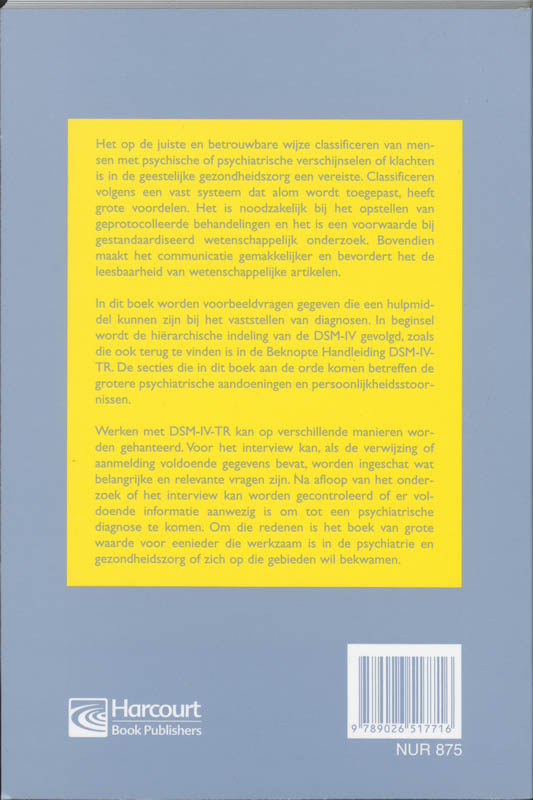 Achterkant van Werken met de DSM-IV-TR