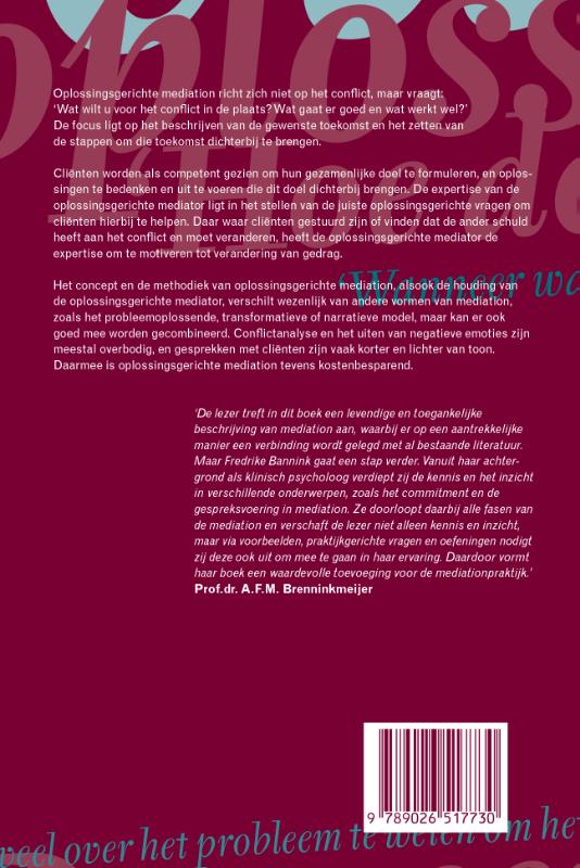 Achterkant van Oplossingsgerichte mediation