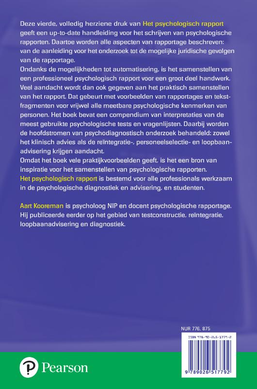 Achterkant van Het psychologisch rapport