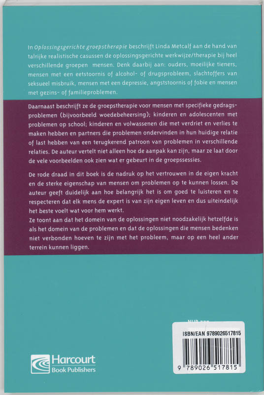 Achterkant van Oplossingsgerichte groepstherapie