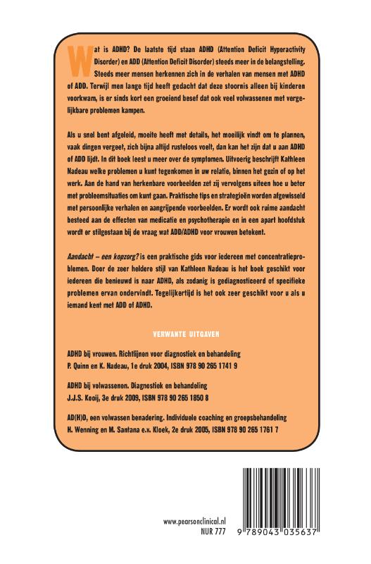 Achterkant van Aandacht. Een kopzorg?