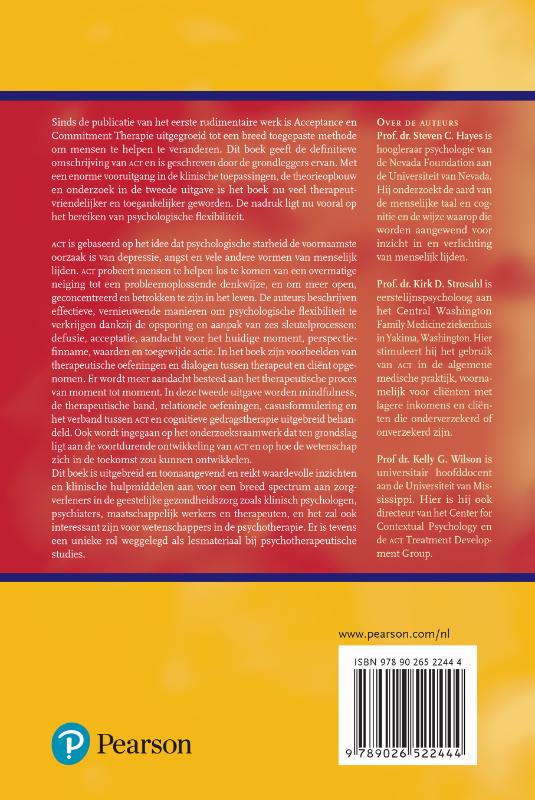 Achterkant van Acceptance en commitment therapie