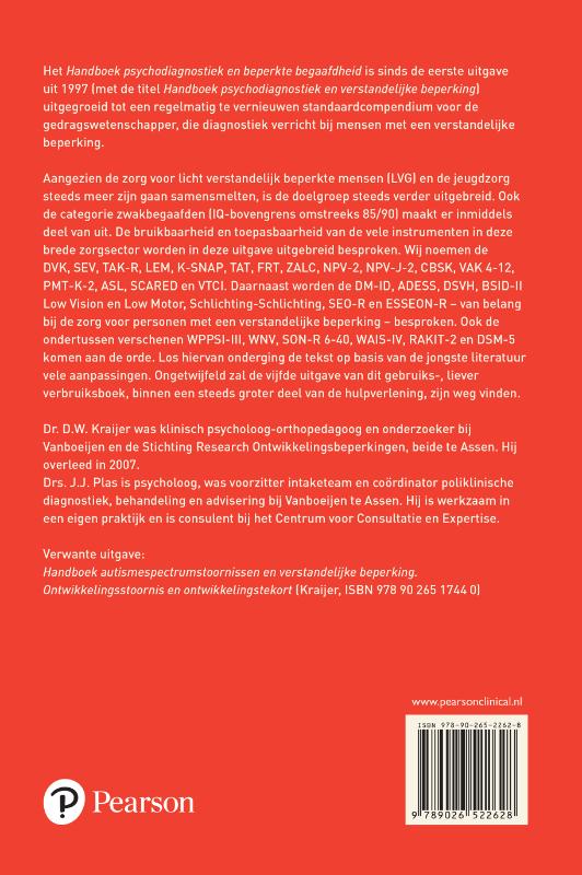 Achterkant van Handboek psychodiagnostiek en beperkte begaafdheid