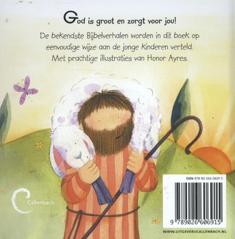 Achterkant van Bijbelverhalen voor de allerkleinsten