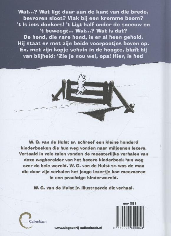 Achterkant van Voetstapjes in de sneeuw