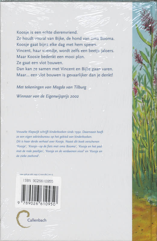 Achterkant van Koosje bouwt een vlot