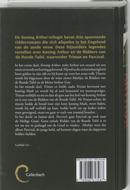 Achterkant van Koning Arthur Trilogie