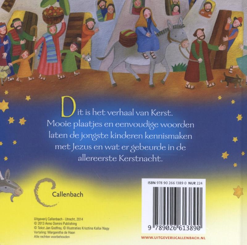 Achterkant van Liggend in een kribbe