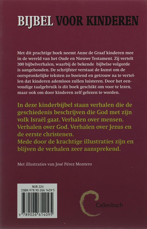 Achterkant van Bijbel voor kinderen