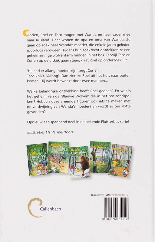 Achterkant van Wolven in het fluisterbos