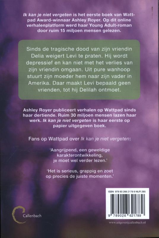 Achterkant van Ik kan je niet vergeten