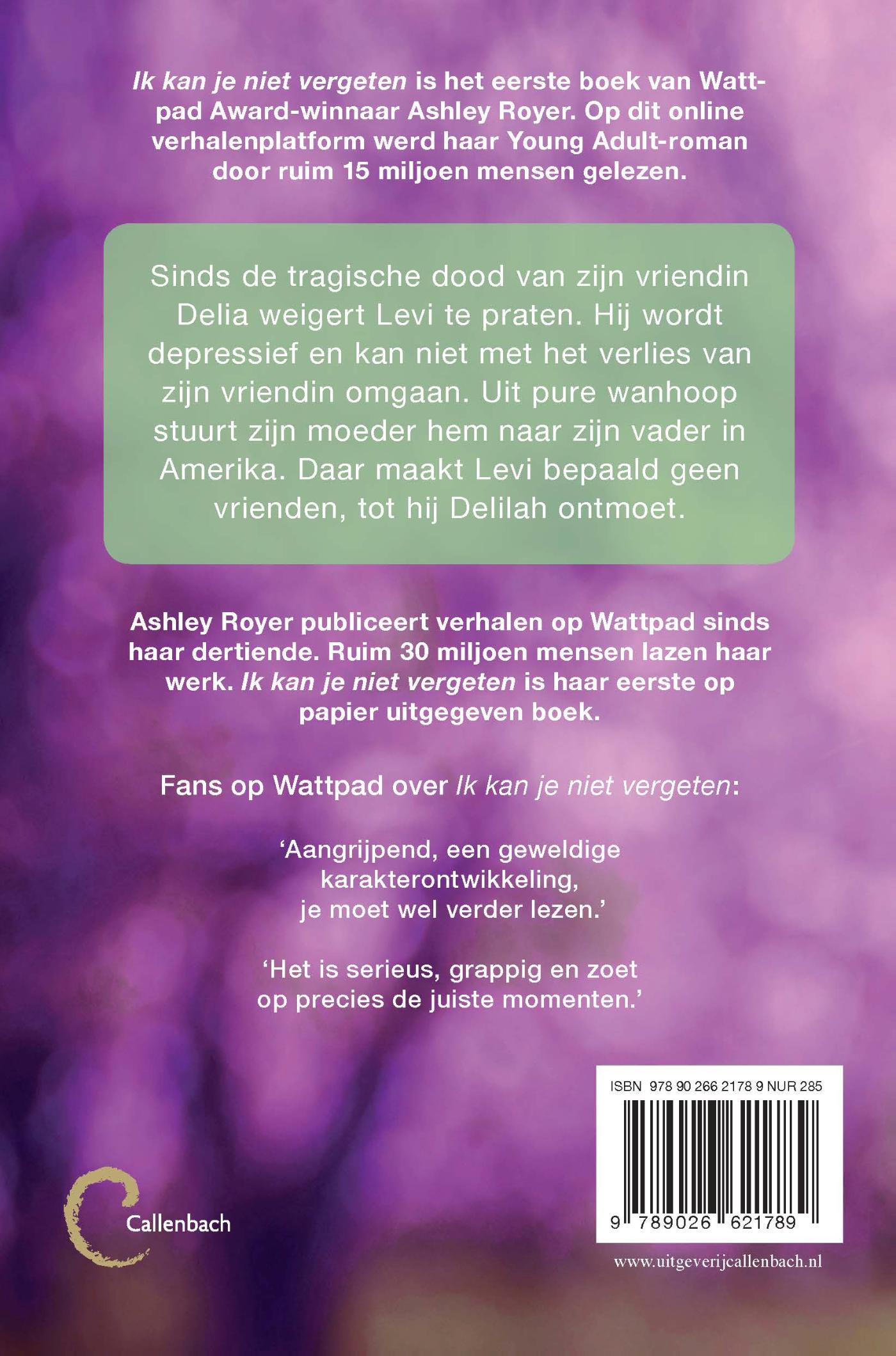 Achterkant van Ik kan je niet vergeten