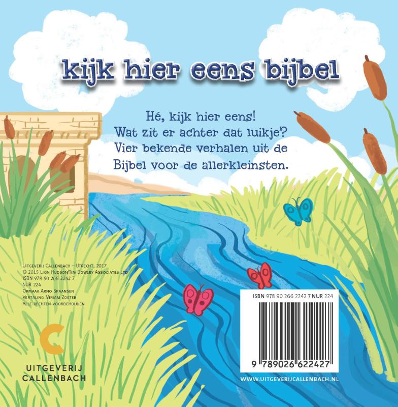 Achterkant van Kijk hier eens Bijbel