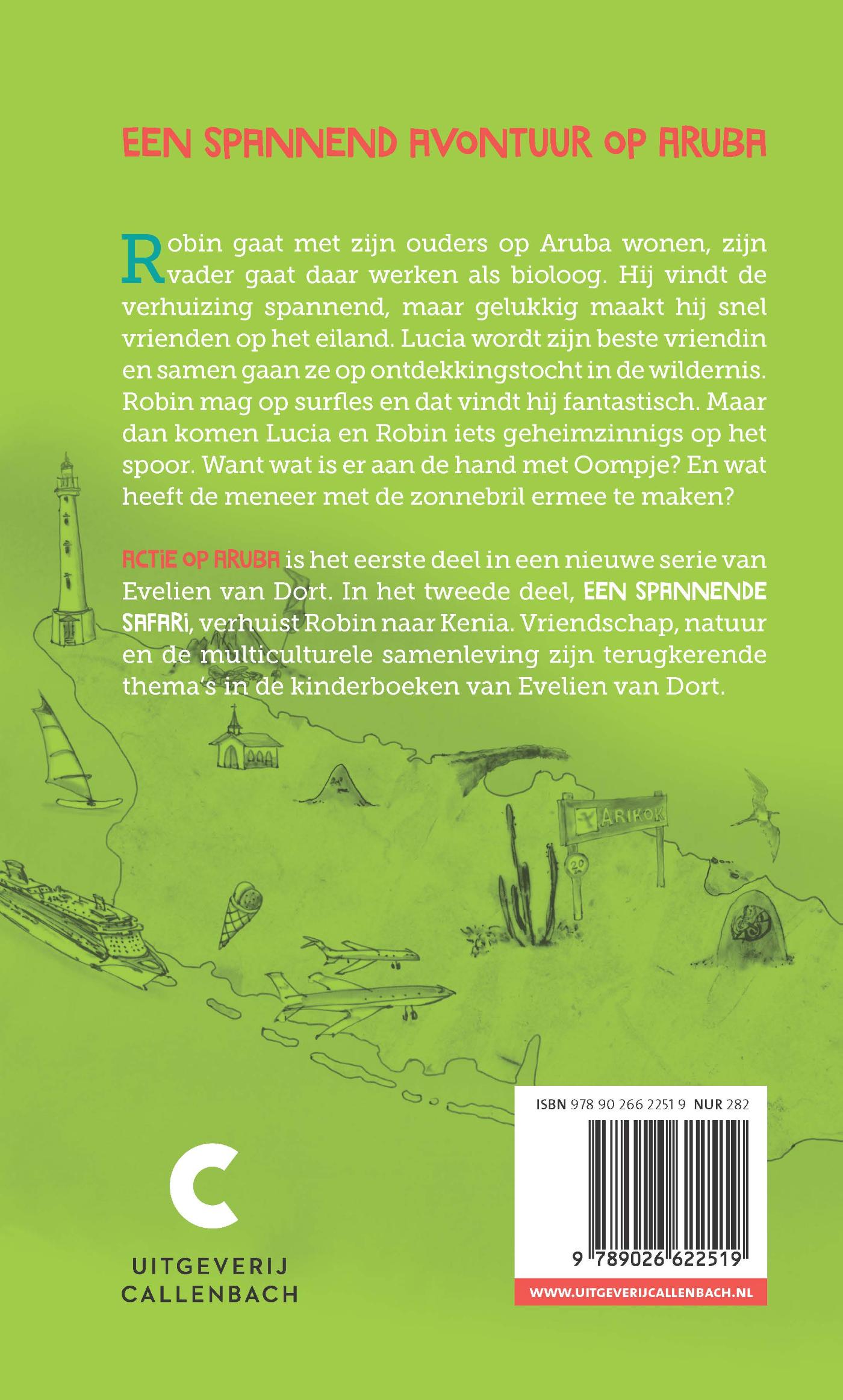 Achterkant van Actie op Aruba