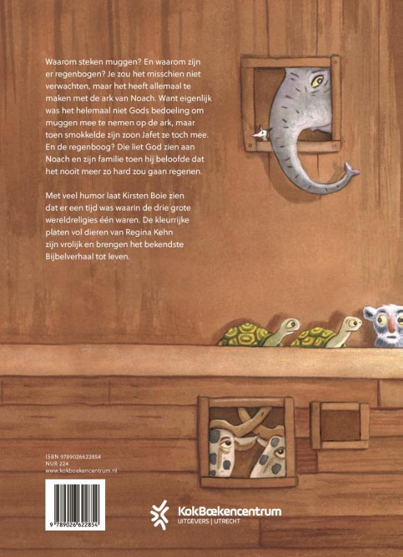 Achterkant van De ark van Noach redt alle dieren