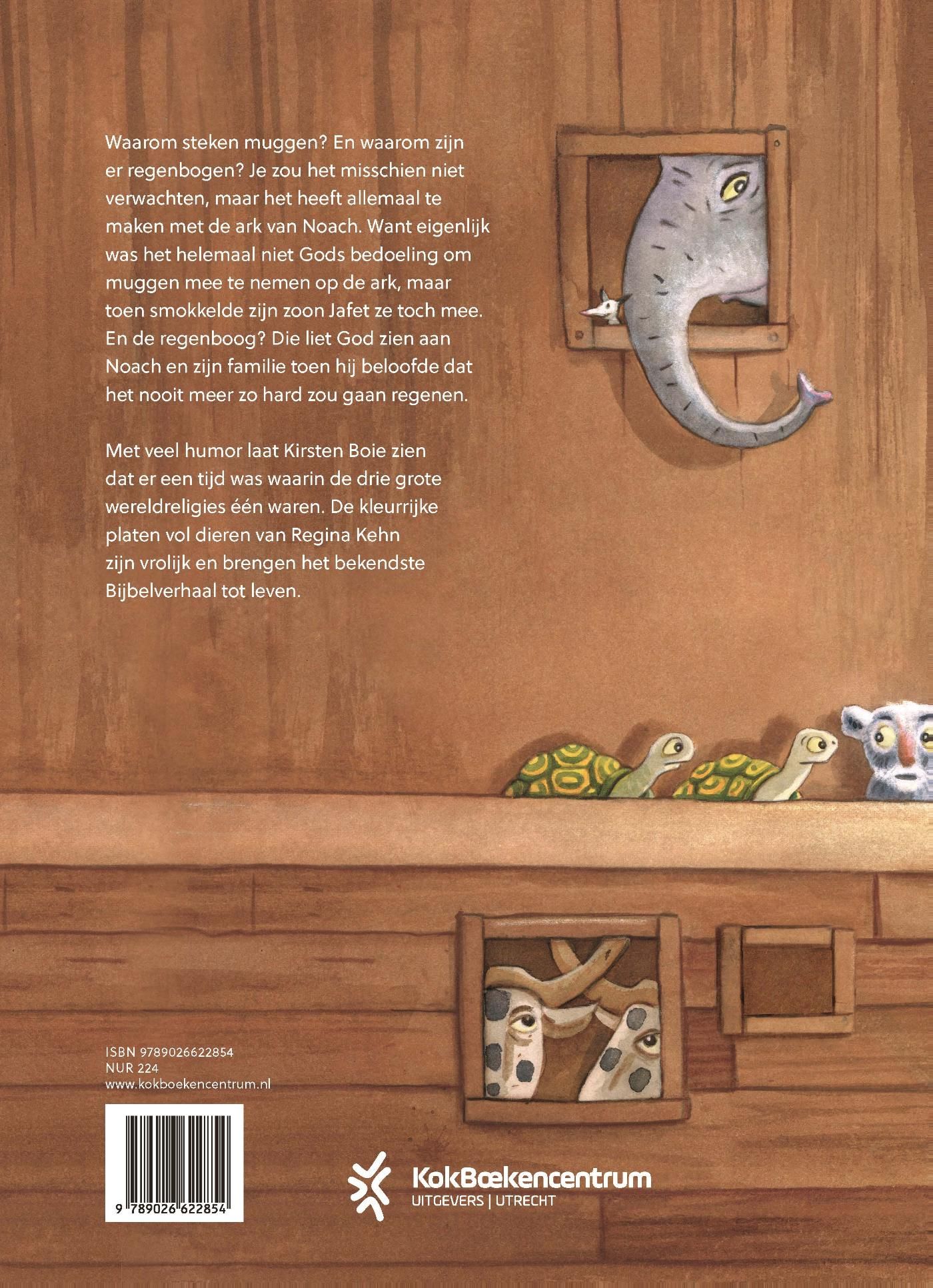 Achterkant van De ark van Noach redt alle dieren