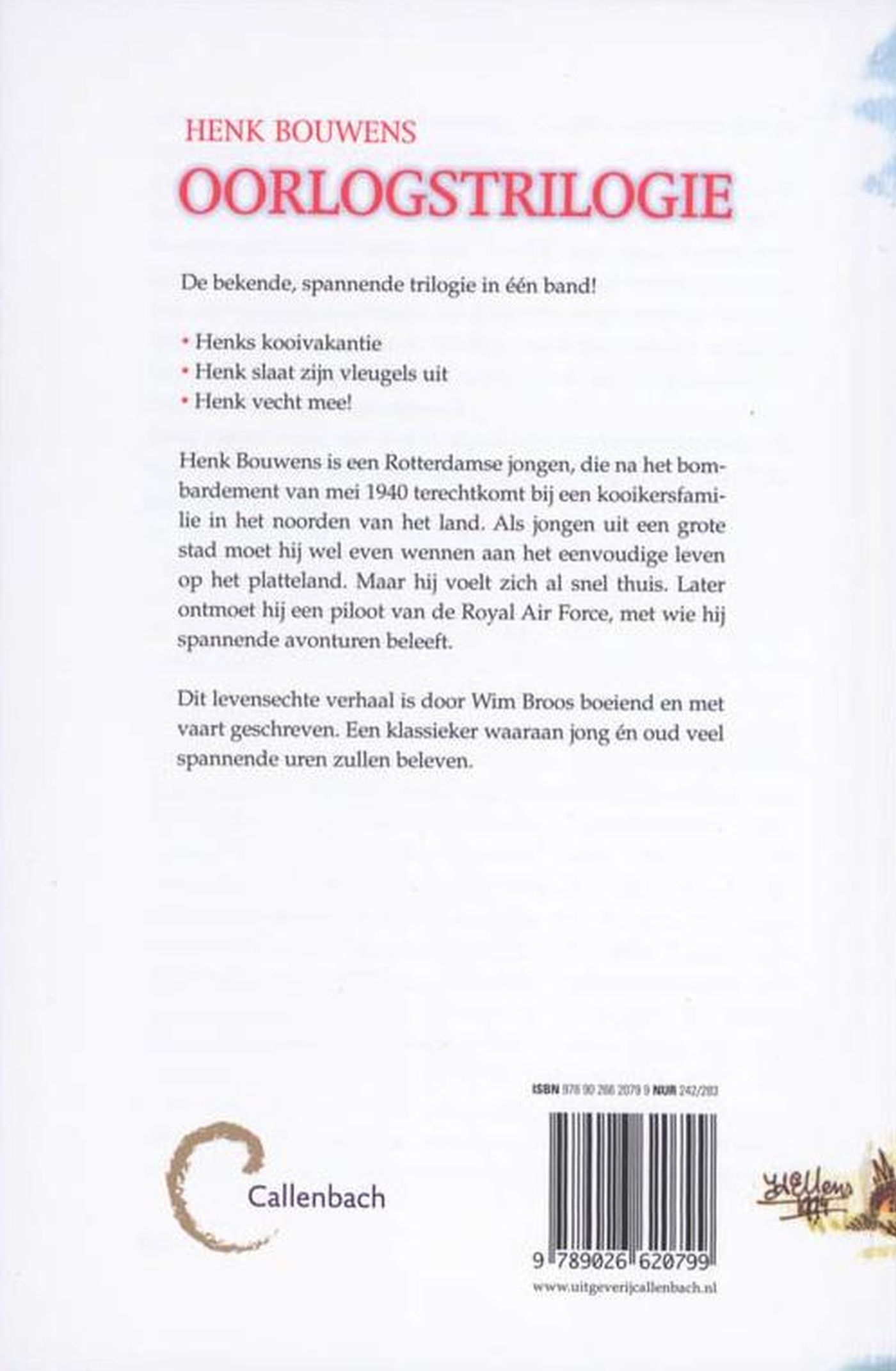 Achterkant van Henk Bouwens oorlogstrilogie