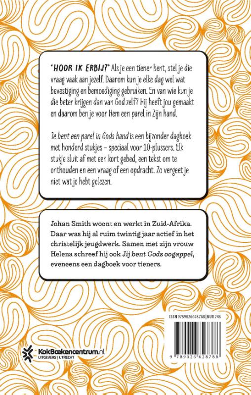 Achterkant van Je bent een parel in Gods hand