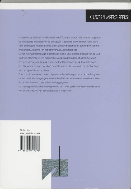 Achterkant van Kwaliteit van informatie in theorie en praktijk