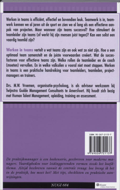 Achterkant van Werken in teams