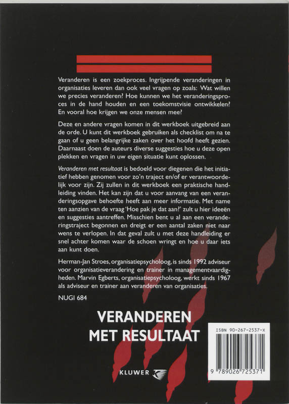 Achterkant van Veranderen met resultaat