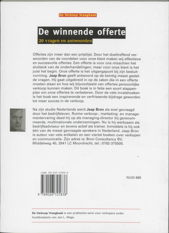 Achterkant van De winnende offerte