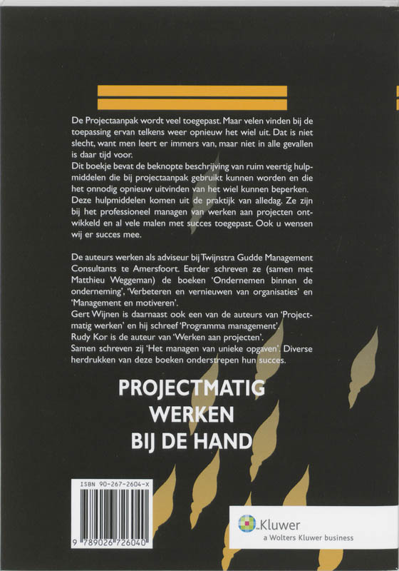 Achterkant van Projectmatig werken bij de hand
