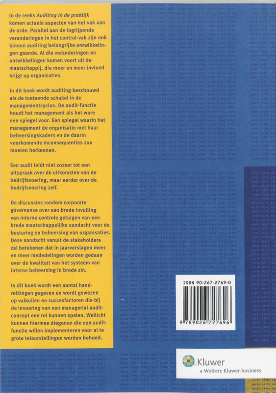 Achterkant van Auditing management control