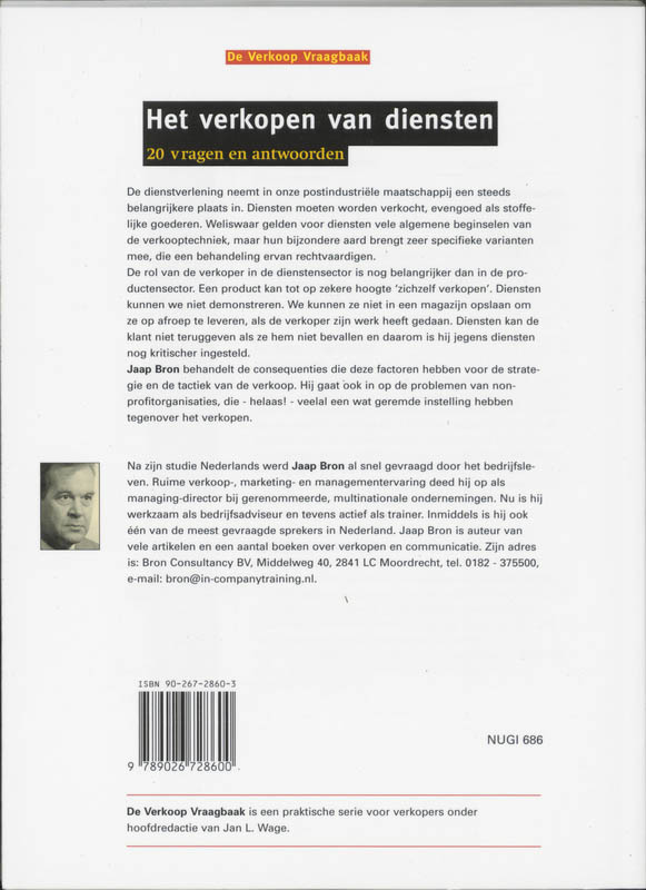 Achterkant van Het verkopen van diensten