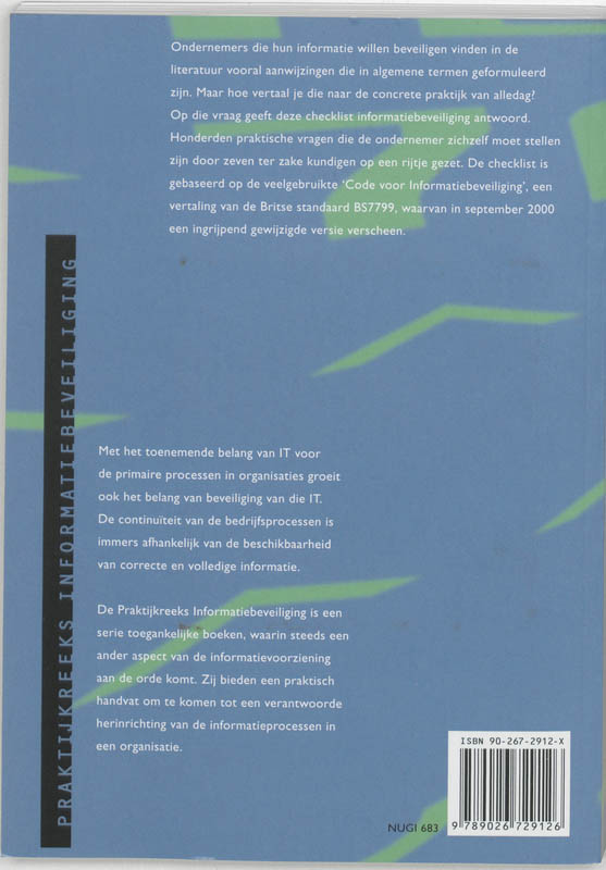 Achterkant van Checklist informatiebeveiliging