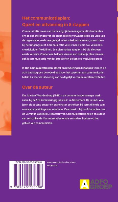 Achterkant van Het communicatieplan
