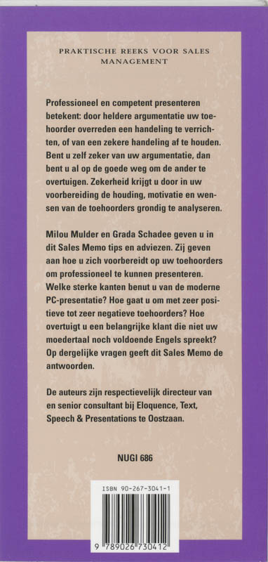 Achterkant van 36 competenties voor professioneel presenteren