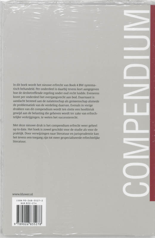 Achterkant van Compendium erfrecht