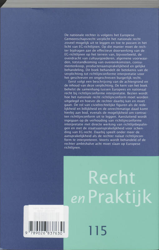 Achterkant van Richtlijnconforme interpretatie van burgerlijk recht