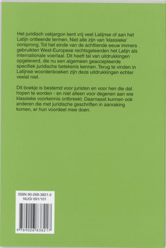 Achterkant van Juridisch Latijn