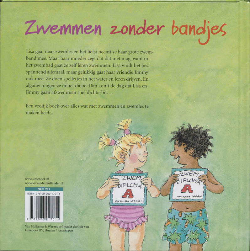 Achterkant van Zwemmen zonder bandjes