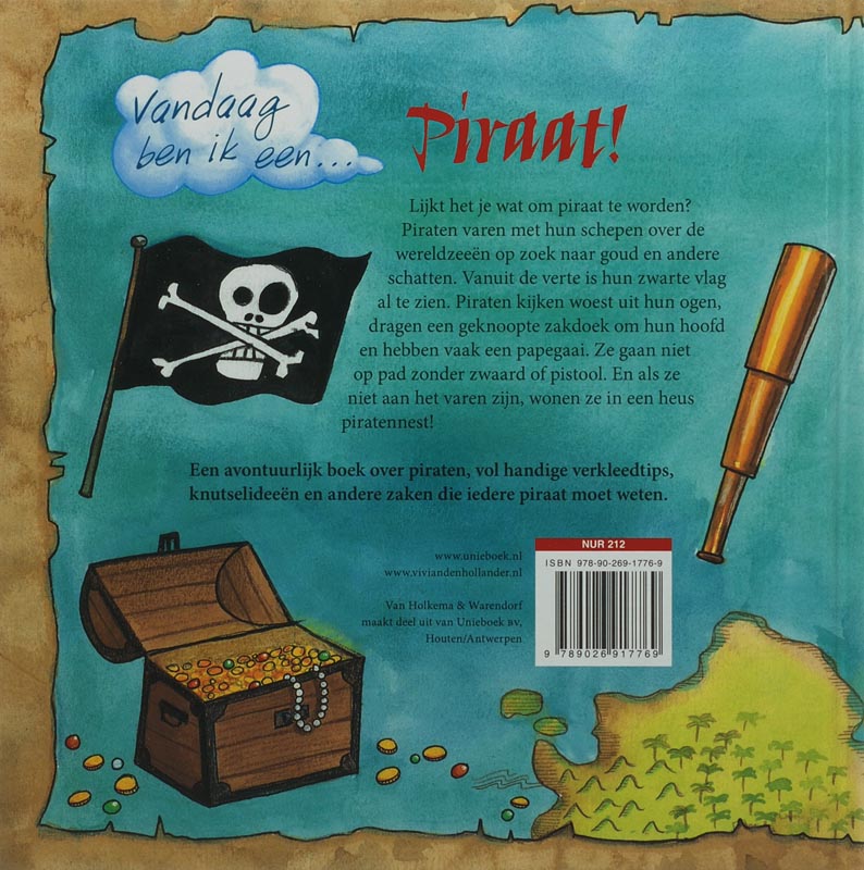 Achterkant van Vandaag ben ik een... piraat!