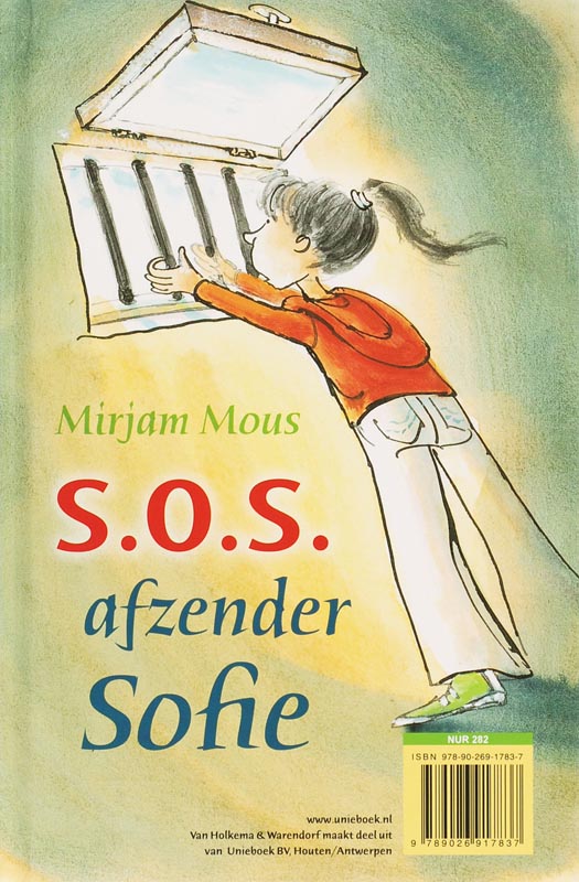 Achterkant van Detectivebureau Dennis en duif/S.O.S. Afz. Sofie