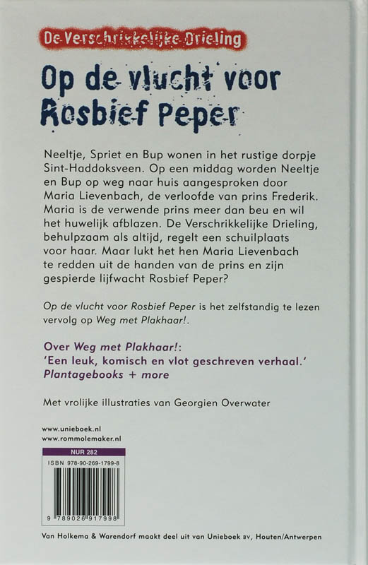 Achterkant van Op de vlucht voor Rosbief Peper