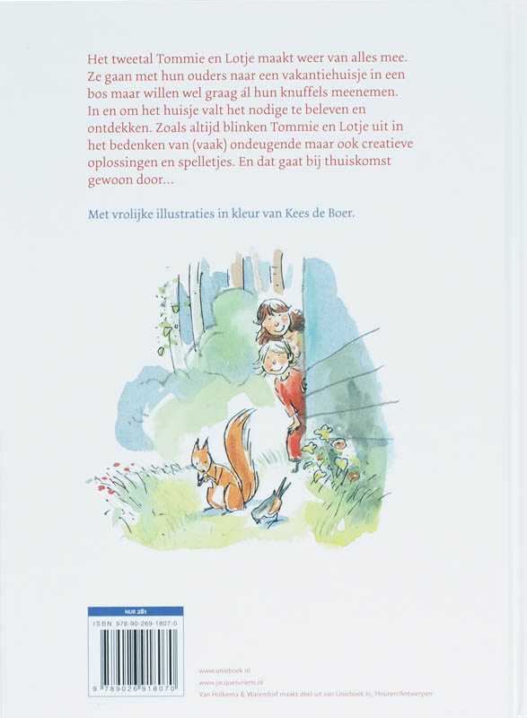 Achterkant van Tommie en Lotje gaan op vakantie