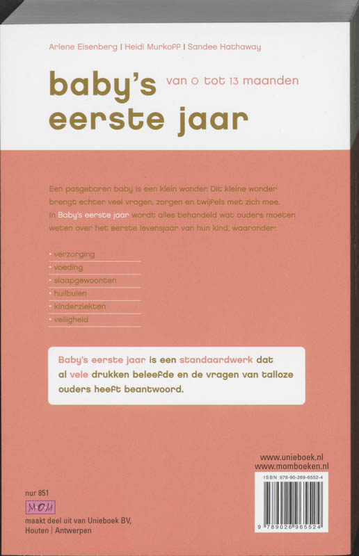 Achterkant van Baby's eerste jaar