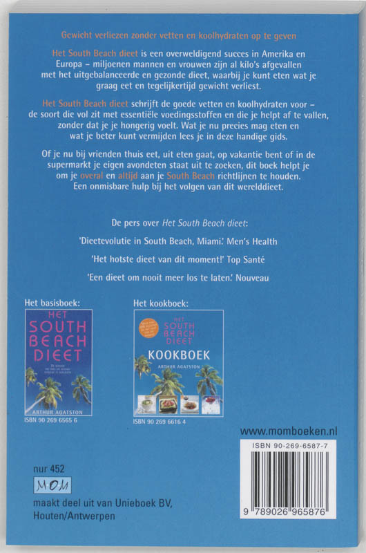 Achterkant van Het South Beach Dieet