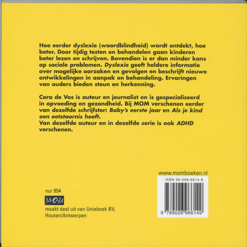 Achterkant van Dyslexie