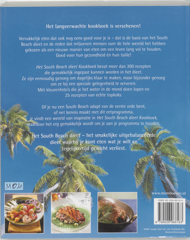 Achterkant van Het South Beach dieet- Kookboek