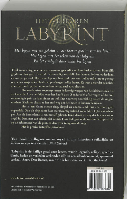 Achterkant van Het verloren Labyrint