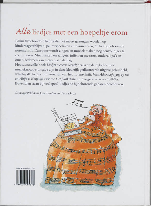Achterkant van Alle liedjes met een hoepeltje erom