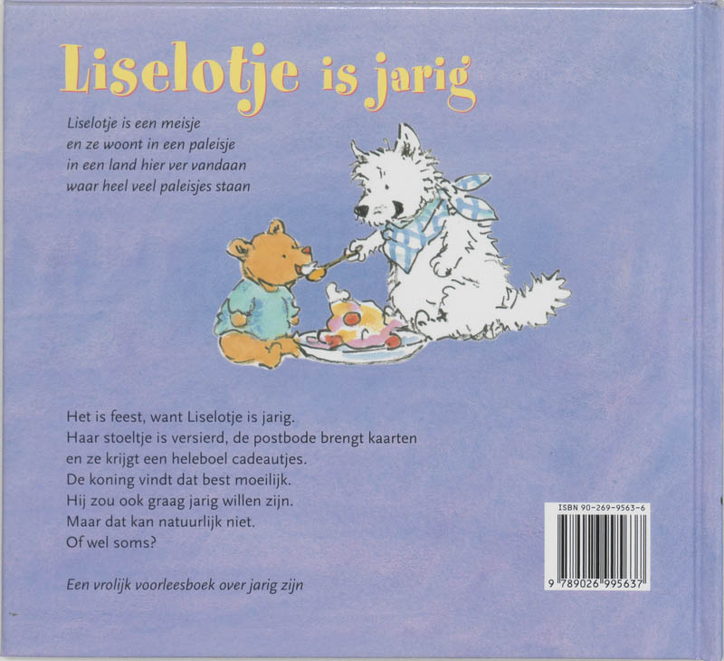 Achterkant van Liselotje is jarig