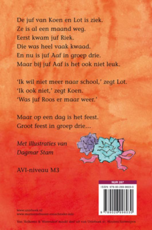 Achterkant van Feest in groep drie